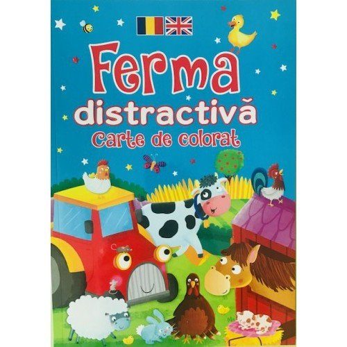 Carte de colorat - Ferma distractivă (română-engleză)