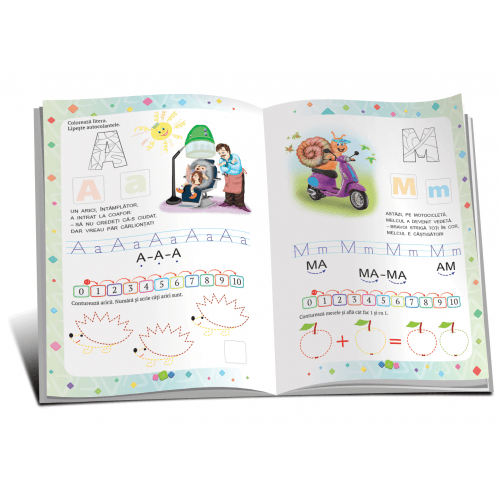 Marea carte de colorat - ABC + 1,2,3 O carte mare pentru cei mici (cu 70 de autocolante)