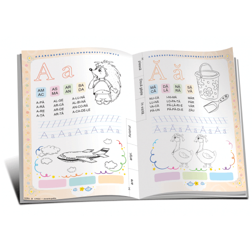 Marea carte de colorat - ABC + decupare. Învăţ să citesc!