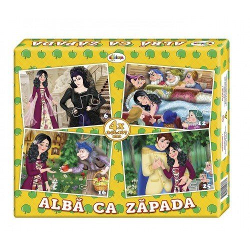 Puzzle Albă ca Zăpada (4 imagini în cutie)