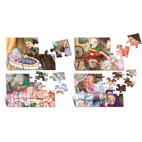 Puzzle Frumoasa adormită (4 imagini în cutie)