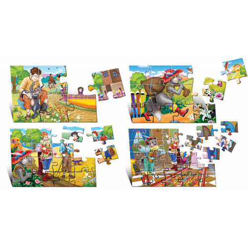 Puzzle Motanul încălțat (4 imagini în cutie)