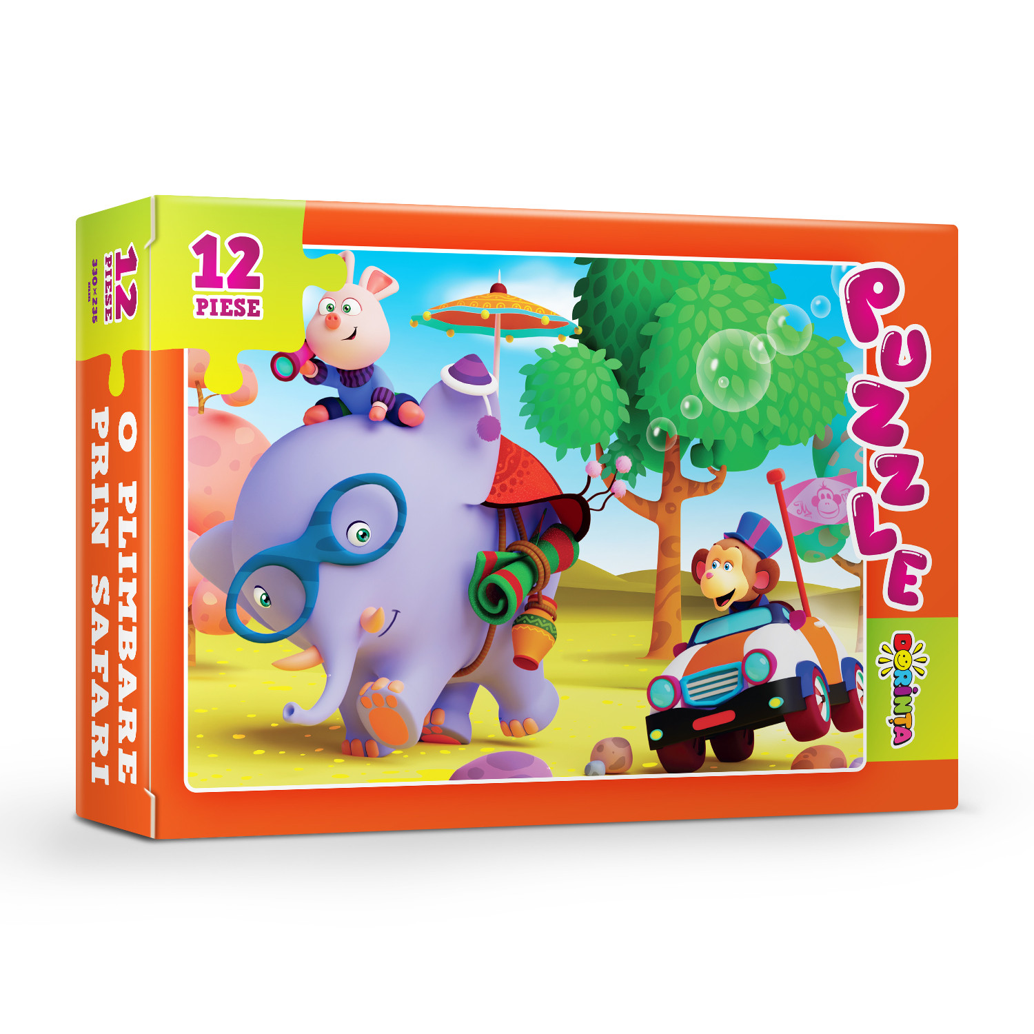 Puzzle - O plimbare prin safari (12 piese)