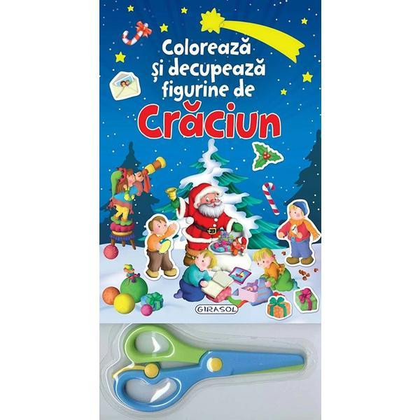 Coloreaza si decupeaza figurine de Craciun