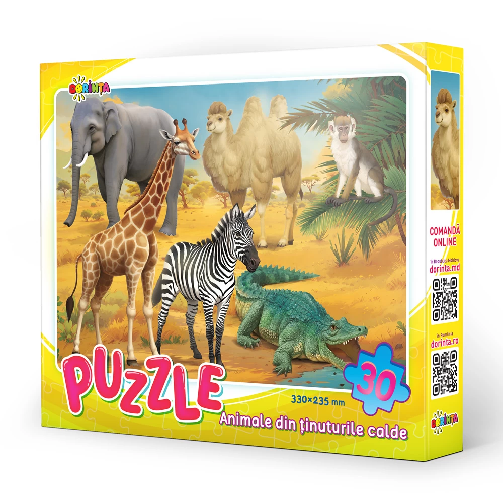 Puzzle Animale din ținuturile calde 30ps.