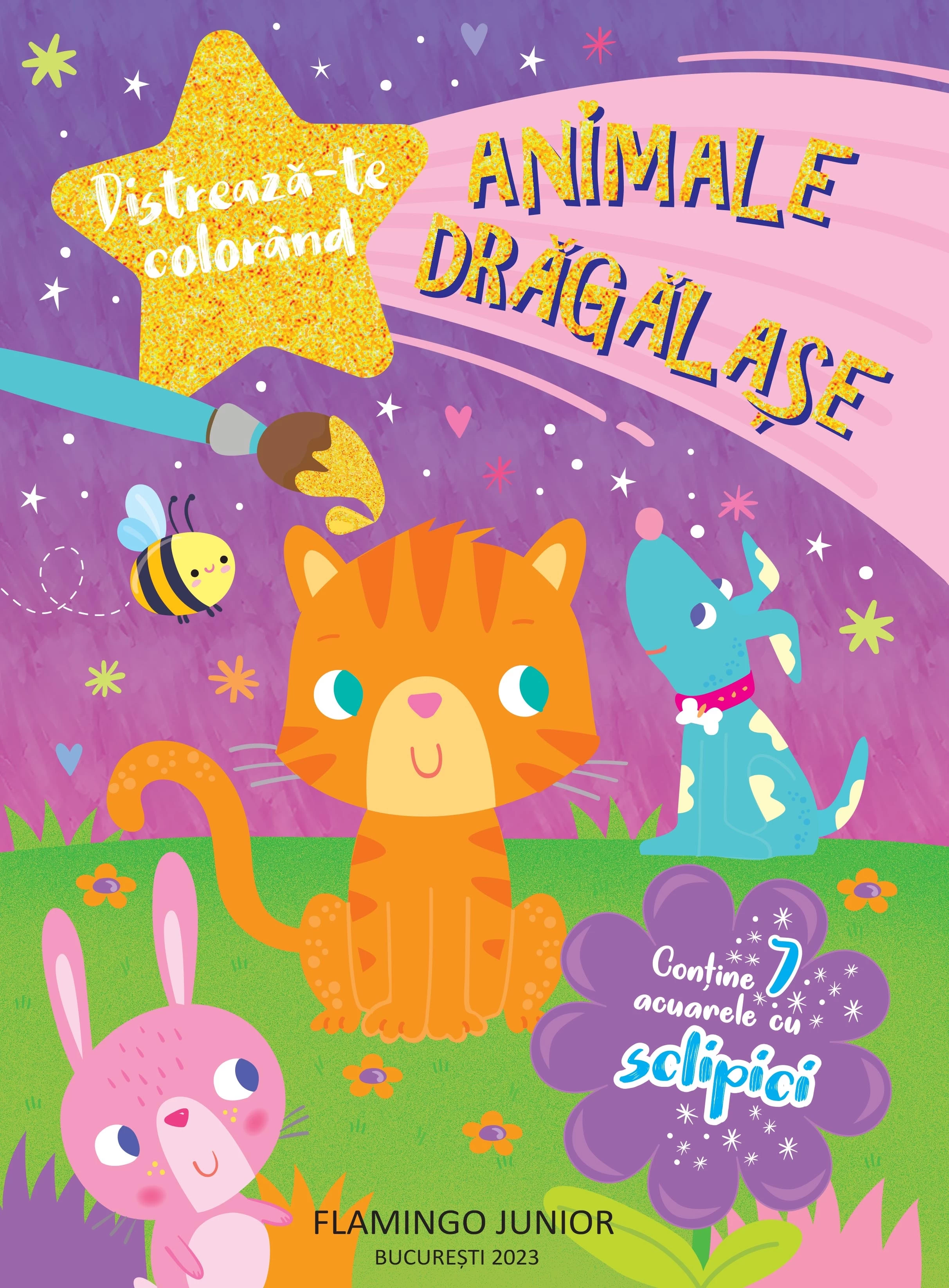 Animale dragalase. (Contine 7 acuarele cu sclipici)