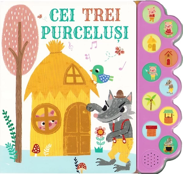 Carte sonora cu 10 sunete - Cei trei purcelusi.
