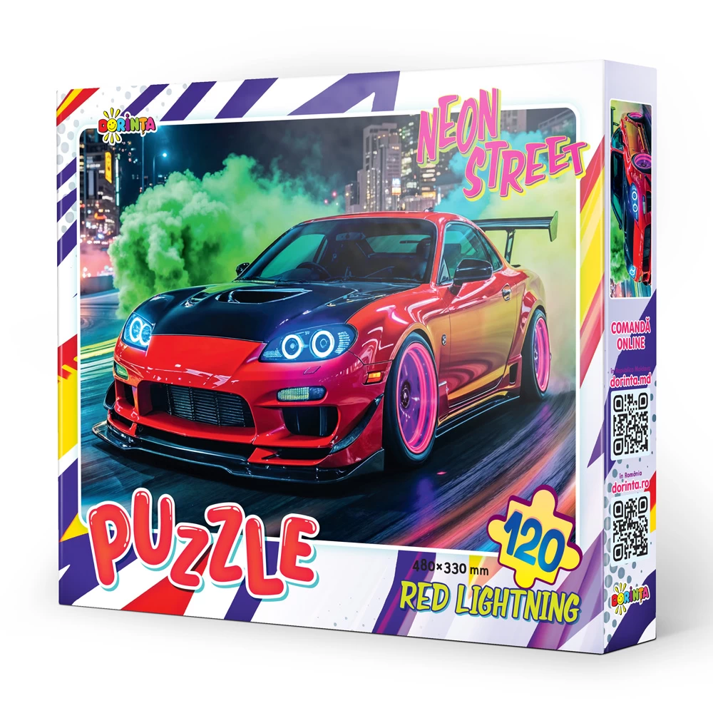 Puzzle - Neon Street. Red Lightning (120 piese)