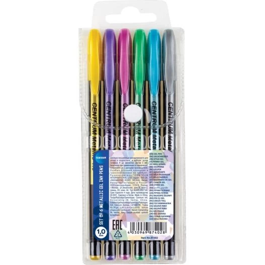 Pix Cu Gel Centrum Metalic 1.0 Mm 6 Culori/Set
