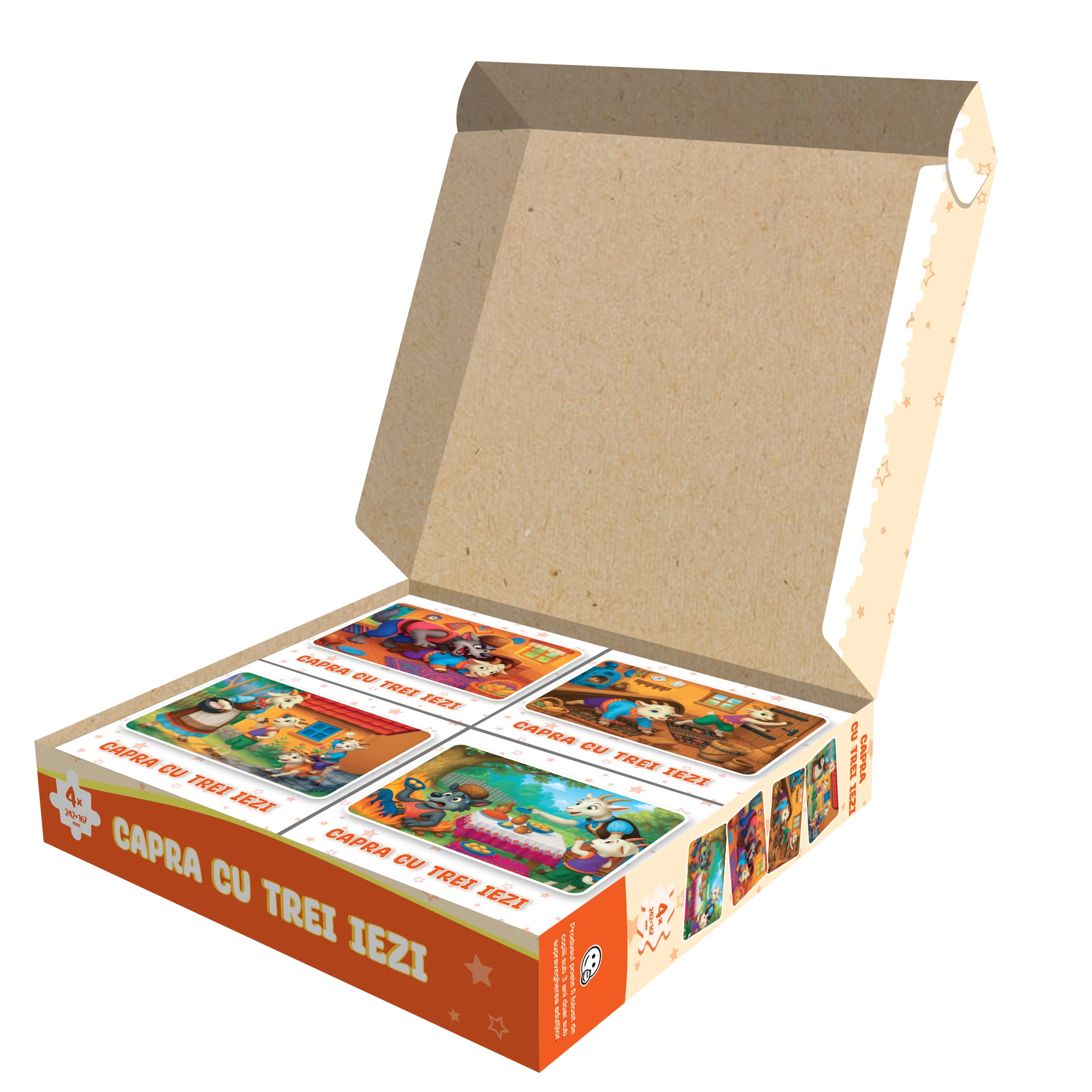 Puzzle 4 in 1 - Capra cu trei iezi