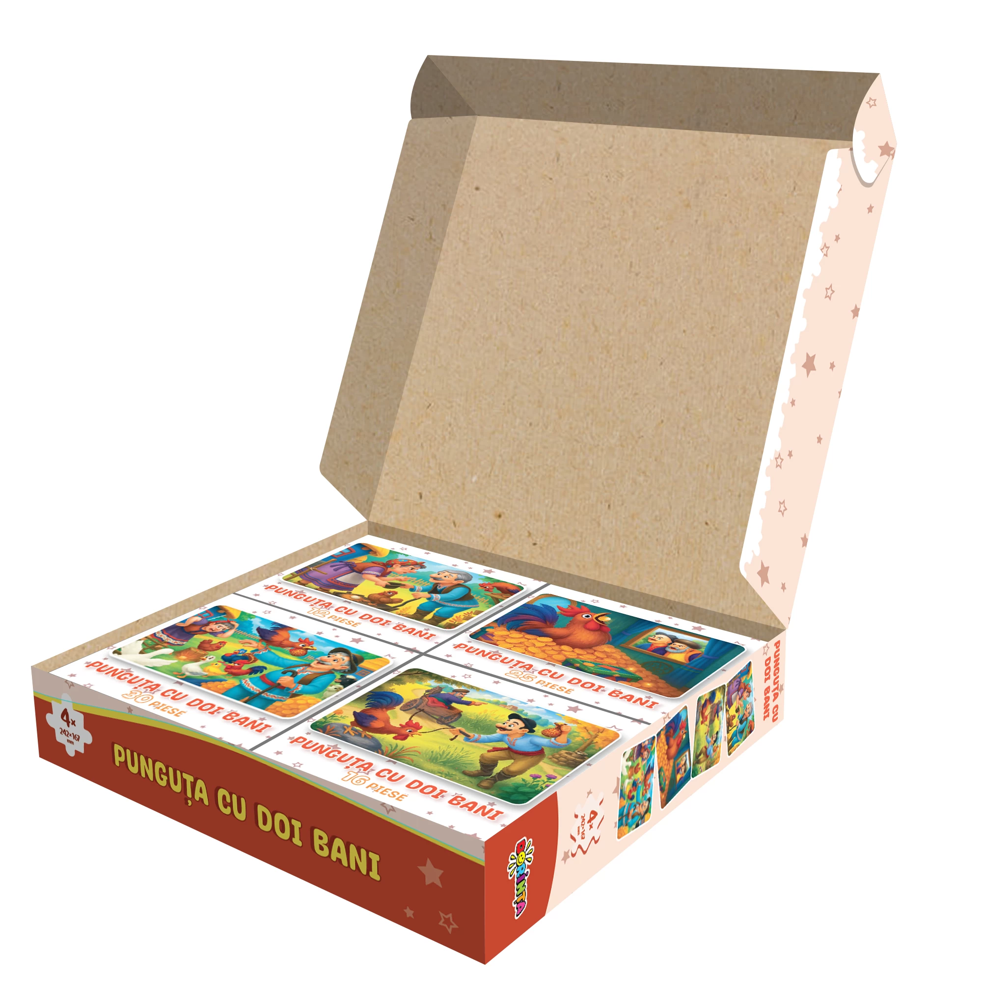 Puzzle 4 in 1 - Punguta cu doi bani