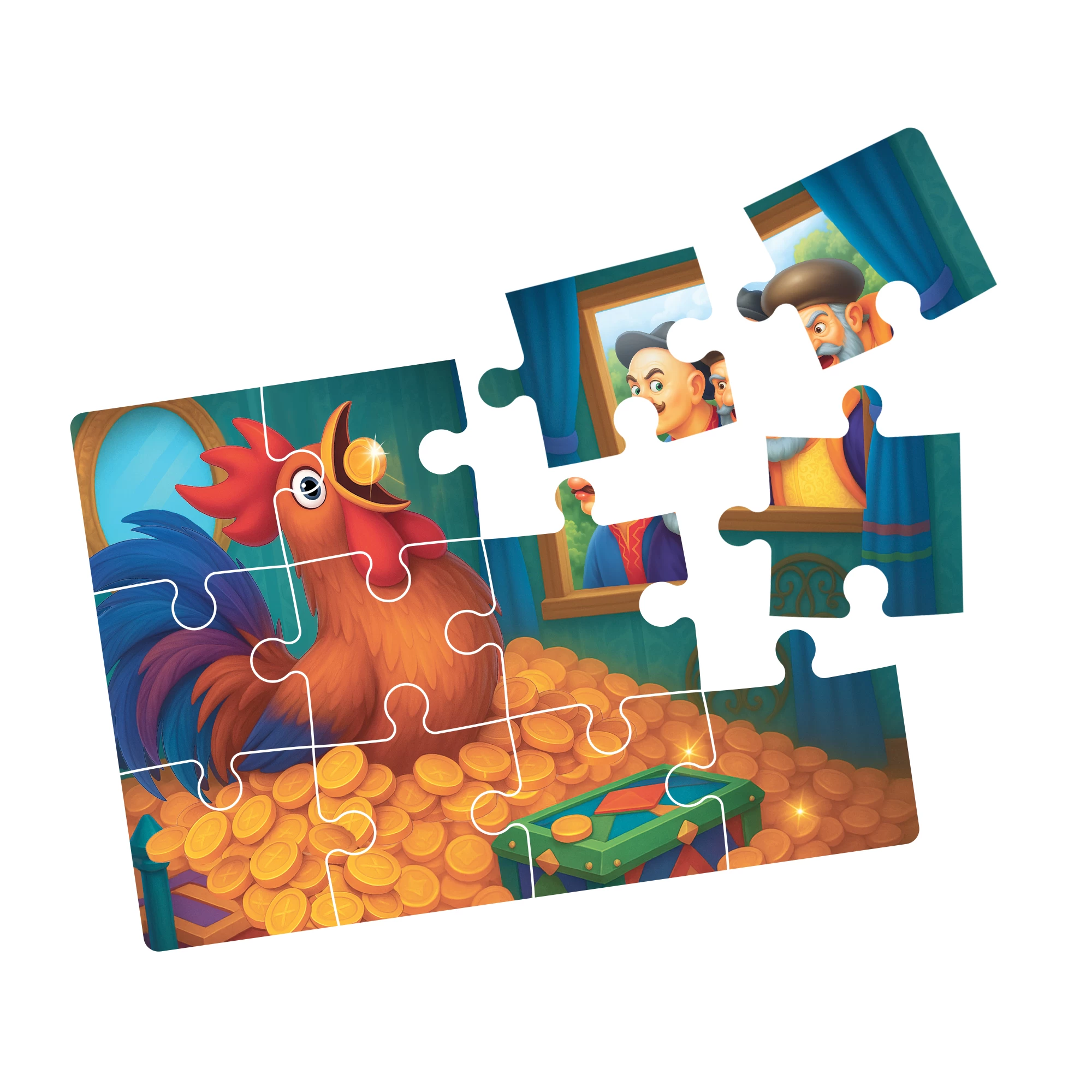 Puzzle 4 in 1 - Punguta cu doi bani