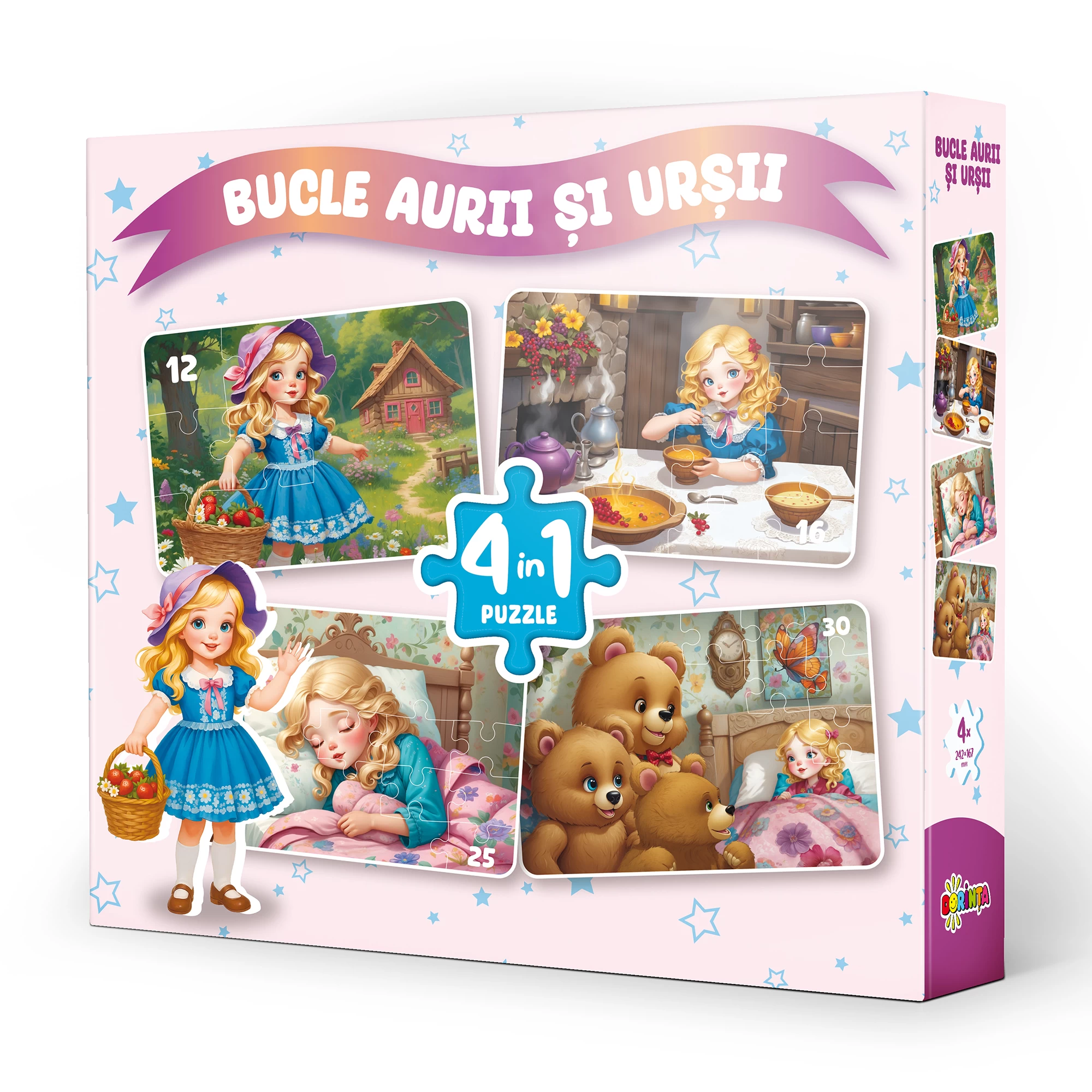 Puzzle 4 in 1 - Bucle aurii si ursii