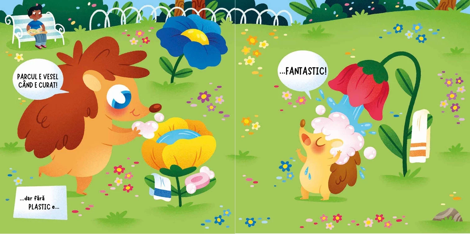 Ce bine ne distrăm în parc dacă îl păstrăm... Carte cu ecopuzzle.