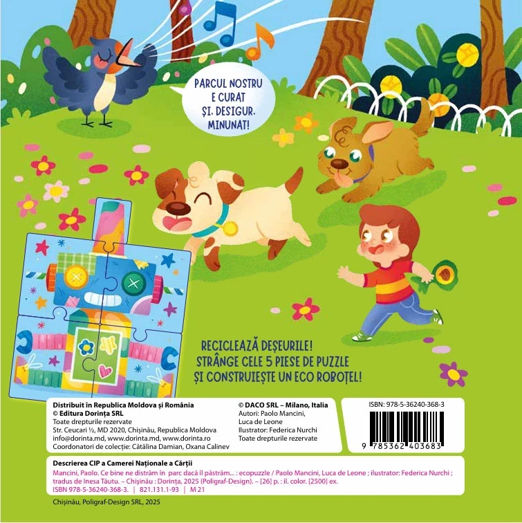 Ce bine ne distrăm în parc dacă îl păstrăm... Carte cu ecopuzzle.